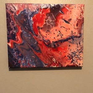 Red white and blue painting.